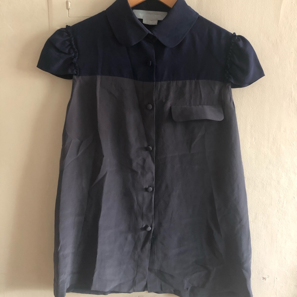 Alexander Wang Silk Cap Sleeve Blouse